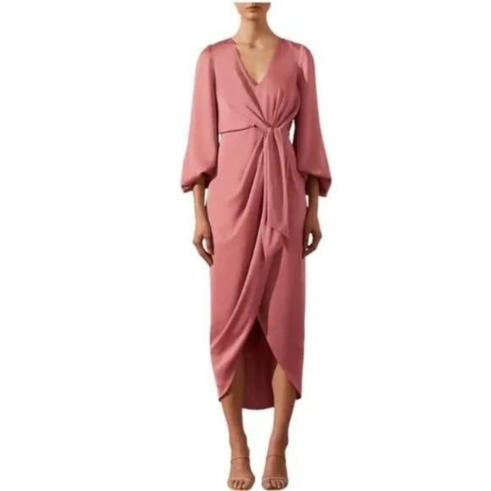 Shona Joy‎ Dusty Pink Long Sleeve Dress